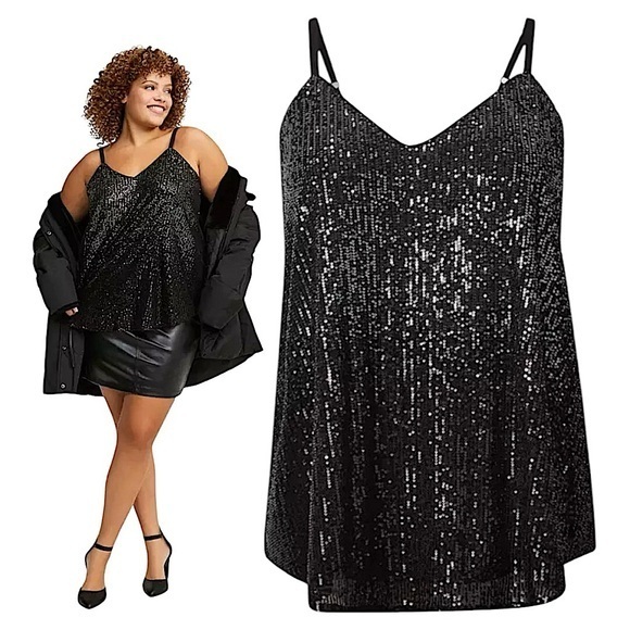 TORRID Sophie Sequin Ombre‎ Swing Cami NWT - Picture 1 of 7
